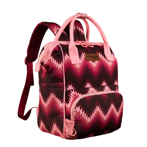 kelty aztec-style top zip backpack diaper bag in pink Wrangler Aztec Printed Callie Backpack – Block Saddle Company, LLC