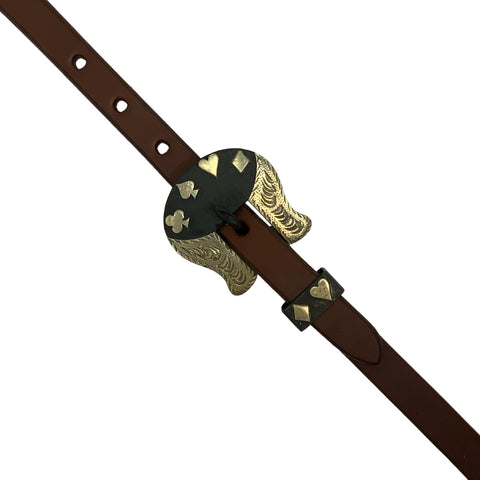 Single Ear Headstall With Cowboy Gambler Buckle