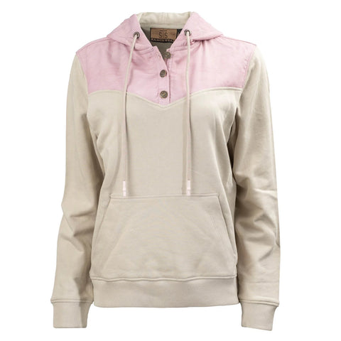 Women's White Pink/Oatmeal Hoodie by STS Ranchwear