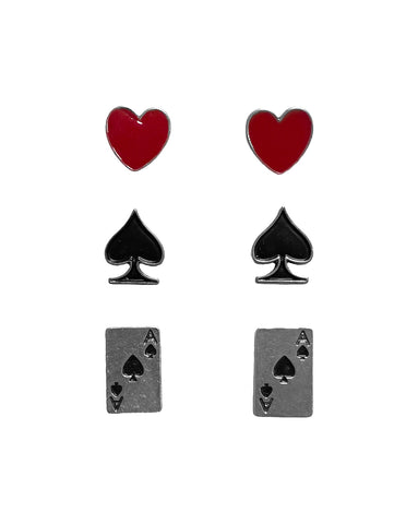 Card Suit Earring Set by Silver Strike