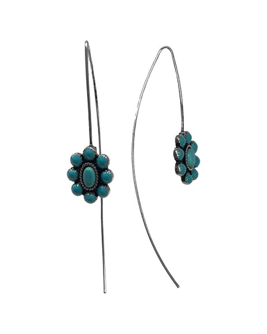 Turquoise Flower Earrings by Silver Strike