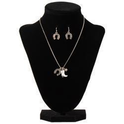 Boot & Horse Shoe Earrings and Necklace Set by Silver Strike