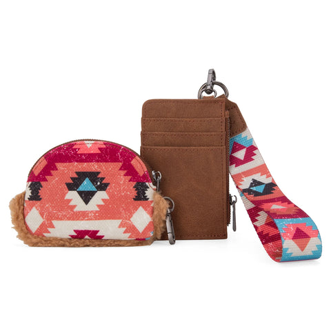 Wrangler Southwest Art Sherpa Dual Pouch Wristlet