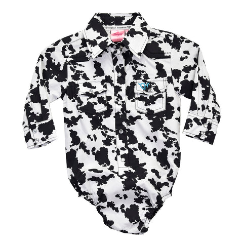 Cowgirl Hardware Infant Cow Print Romper