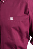 Men's Solid Burgandy Western Shirt by Cinch Jeans