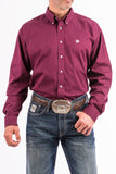 Men's Solid Burgandy Western Shirt by Cinch Jeans