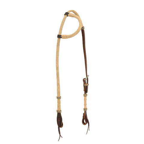 Chocolate Harness Slip-Ear with Rawhide Knots