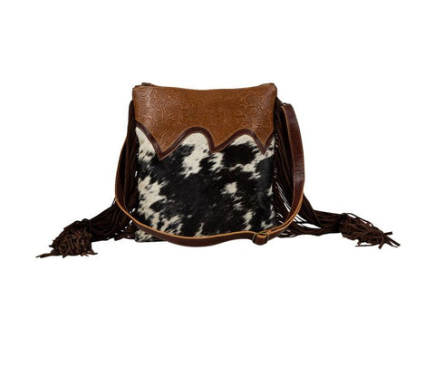 Ghost Rider Fringed Canvas & Hairon Bag by Myra Bag
