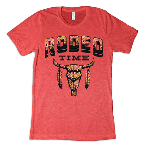 Red Tribal Rodeo Time T-Shirt by Dale Brisby