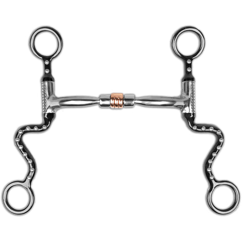 Myler Black Seven Shank with Sweet Iron Comfort Snaffle with Copper Roller MB 03