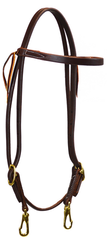 Double Buckle Browband Headstall with Snaps