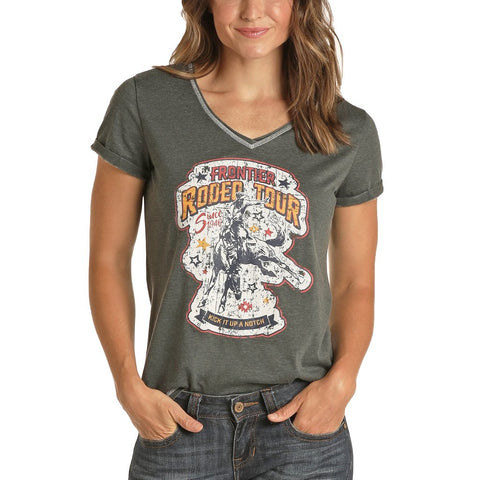 Ladies Graphic V-Neck T-Shirt by Panhandle