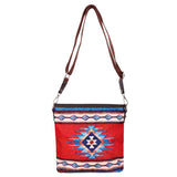 Red Aztec Print Crossover Bag by Montana West
