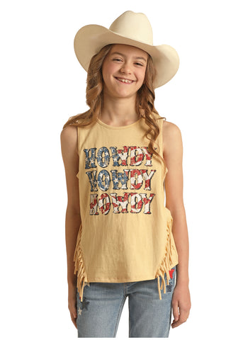 GIRL'S HOWDY FRINGE TANK TOP BY PANHANDLE
