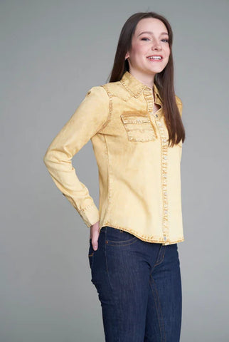Gold KC Tencel Button Up by Kimes Ranch