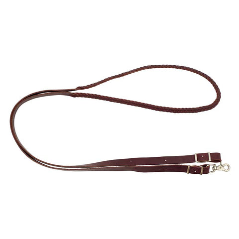 3/4” x 8’ 5 Plait Leather Roping Reins