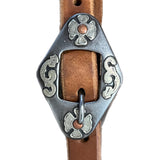 Straight Brow Headstall with Floral Mounted Buckle