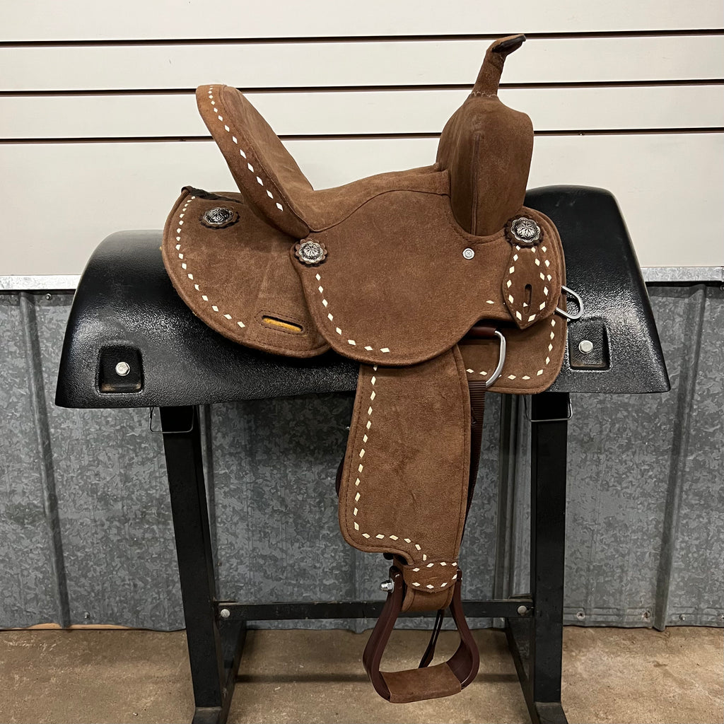 STRATFORD SUEDE YOUTH BARREL SADDLE BY KING SERIES Block Saddle