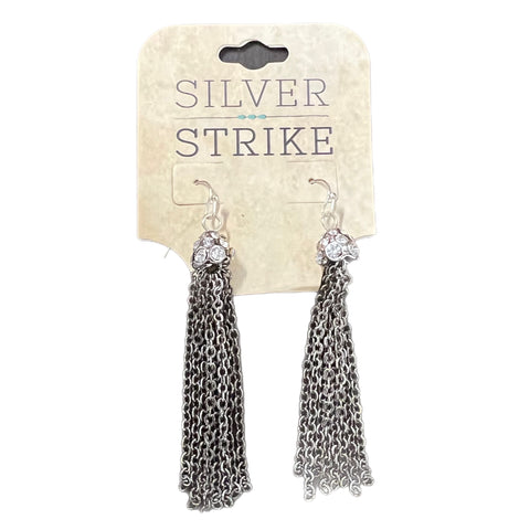 Silver Strike Jewel and Chain Earrings