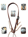 Cowperson Slit Ear Headstall With Concho Buckle