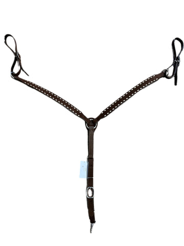 Double J Brown Rough Out Breast Collar