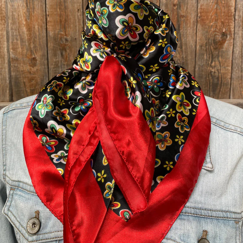 Red Flowers Wild Rag – Block Saddle Company, LLC