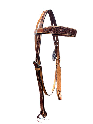 Spider Stamped Browband Headstall