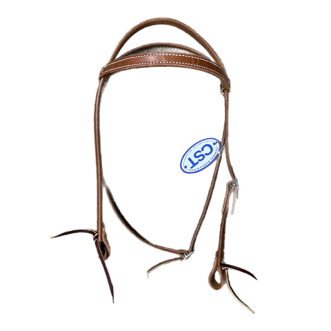 Straight Brow Headstall with Floral Mounted Buckle