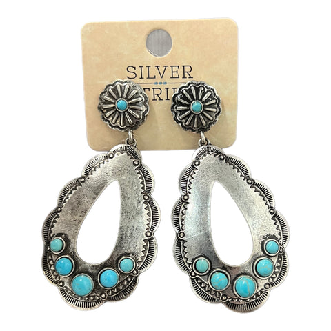 Silver Strike Silver and Turquoise Style Earrings