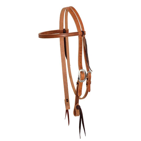 3/4” Twisted & Tied Leather Browband Headstall