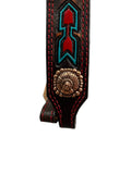 Double J Brown Vintage Tooled Single Ear Headstall